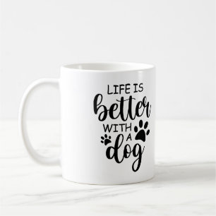 Caneca De Café A Vida É Mais Divertida Com Um Cachorro