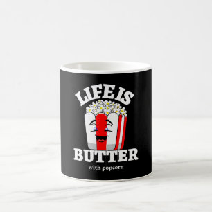 Caneca De Café A Vida é Manteiga Com Pipoca