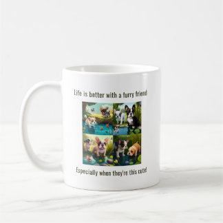 Caneca De Café A vida é melhor com amigos - Puppy Love