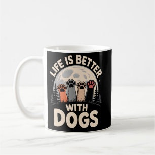 Caneca De Café A Vida é Melhor Com Cães