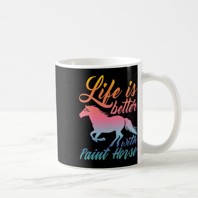 Caneca De Café A Vida É Melhor Com Equestribos De Cavalos De Tint (Direita)