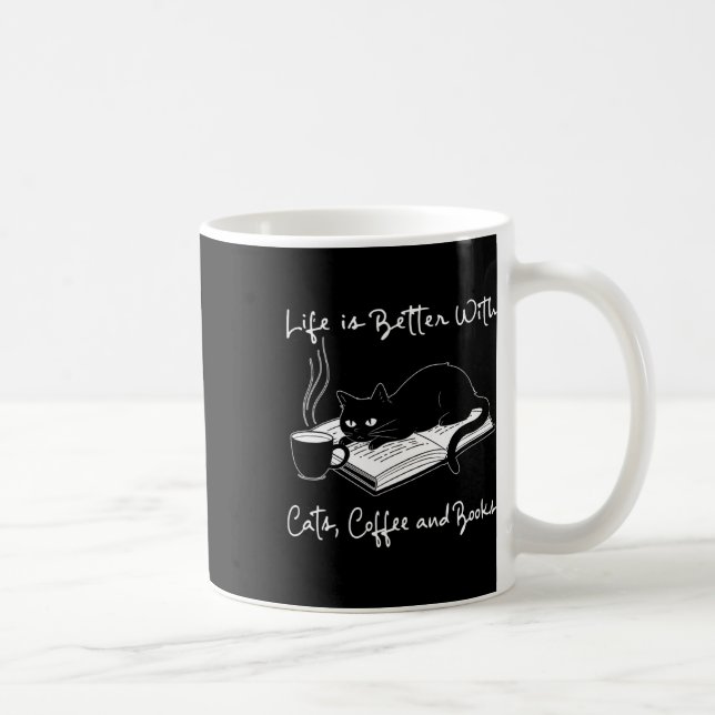 Caneca De Café A Vida É Melhor Com Gatos (Direita)