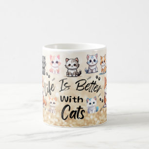 Caneca De Café A vida é melhor com gatos