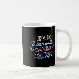 Caneca De Café A Vida É Melhor Com Jogos L Jogos Jogadores De Víd