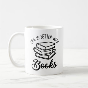 Caneca De Café A Vida É Melhor Com Livros