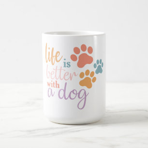 Caneca De Café A Vida é Melhor Com um Cachorro PNG