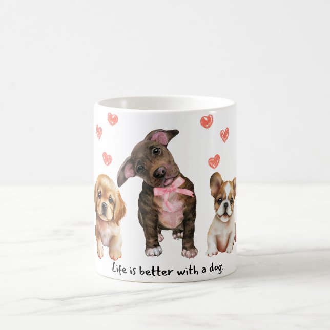 Caneca De Café A vida é melhor com um cão (Centro)