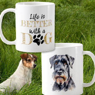 Caneca De Café A Vida é Melhor Com Um Cão presente de schnauzer g