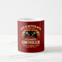 Caneca De Café A Vida é Melhor Com Um Controle Carregado Retro