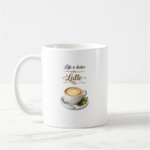 A Vida É Melhor Com Um Design De Citação De Café L