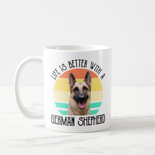 Caneca De Café A Vida É Melhor Com Um German shepherd (Esquerda)