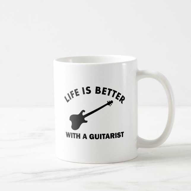 Caneca De Café A vida é melhor com um GUITARRISTA (Direita)