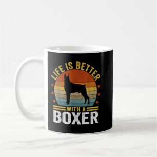 Caneca De Café A Vida É Melhor Com Um Pai Boxer Da Mãe, Retro Bo