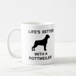 Caneca De Café A vida é melhor com um rottweiler
