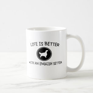 Caneca De Café A vida é melhor com um setter inglês