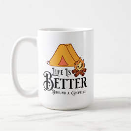Caneca De Café A vida é melhor em torno de uma fogueira