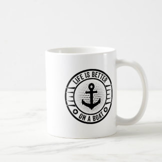 Caneca De Café A Vida É Melhor Em Um Barco Capitão Barqueiro Barc