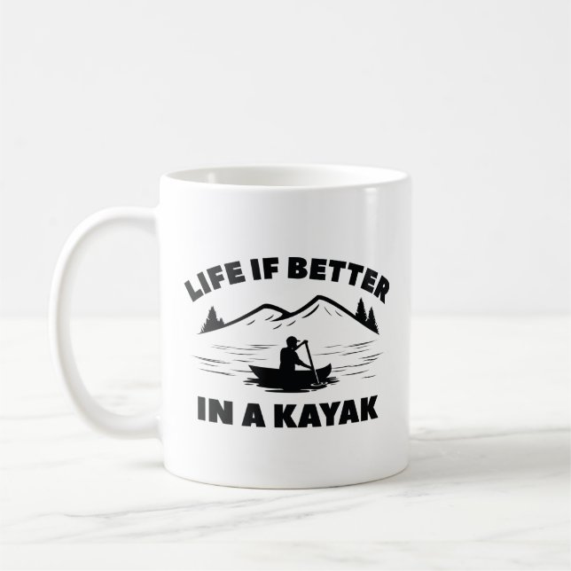 Caneca De Café A Vida É Melhor Em Um Kayak (Esquerda)
