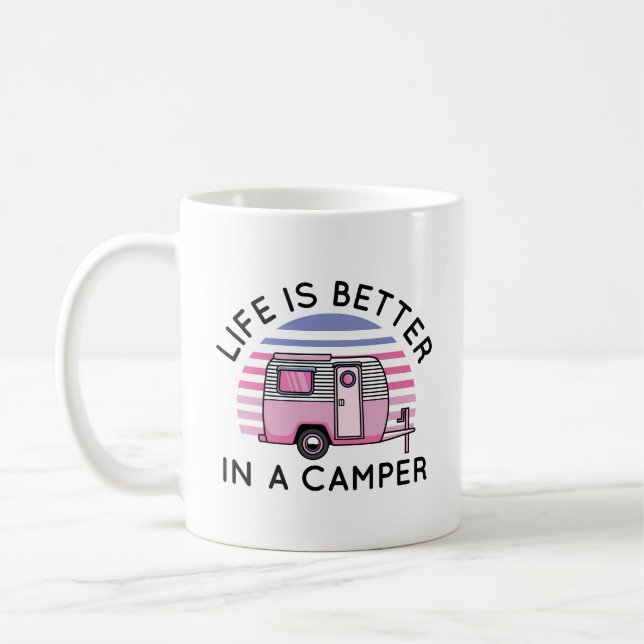 Caneca De Café A Vida É Melhor Em Uma Campanha (Esquerda)