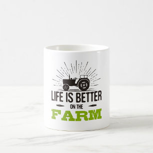Caneca De Café A Vida É Melhor Na Fazenda