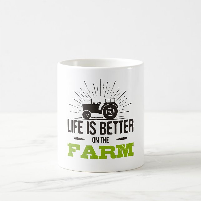Caneca De Café A Vida É Melhor Na Fazenda (Criador carregado)