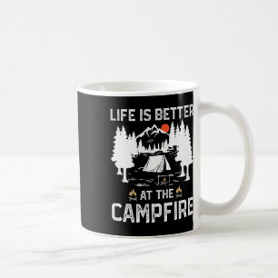 Caneca De Café A Vida é Melhor No Acampamento da Fogueira Camper 