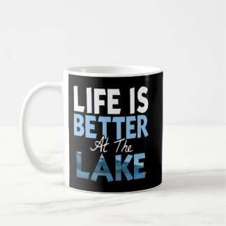 Caneca De Café A vida é melhor no lago Barco de pesca de camiseta
