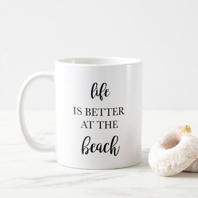 Caneca De Café A vida é melhor no Lago Beach Ocean (Com Donut)