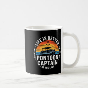 Caneca De Café A Vida É Melhor No Lago ntoon Capitão Navegando