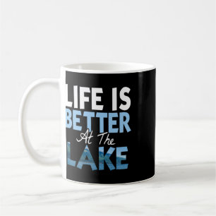 Caneca De Café A Vida É Melhor No Lago Pescaria Em Barco