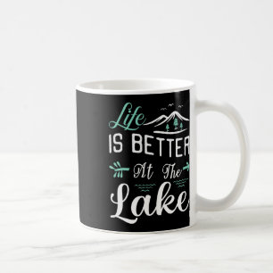 Caneca De Café A Vida É Melhor No Lago Pontão Vela Em Barco