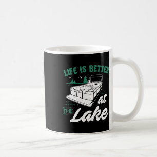 Caneca De Café A Vida É Melhor No Lago - Presente de Barco Pontão