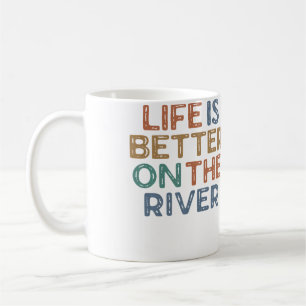 Caneca De Café A Vida É Melhor No Rio Caiaque Tubo Jangada