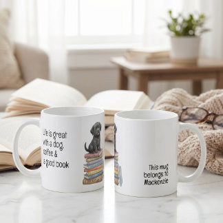 Caneca De Café A vida é ótima com um cachorro e um bom livro