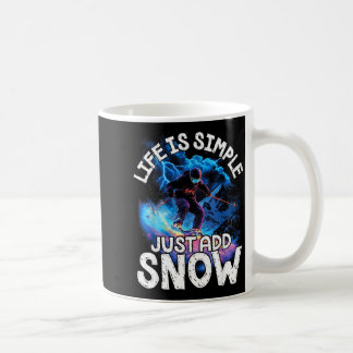 Caneca De Café A vida é simples, adicione neve à aventura de esqu