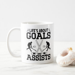 Caneca De Café A Vida É Sobre Metas E Assistência Amante De Hóque