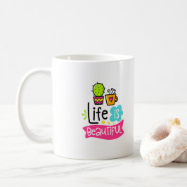 Caneca De Café A vida é um belo personagem designer Coffee Mug