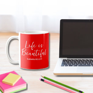 Caneca De Café A vida é um belo site de Marcas de blogs - Vermelh