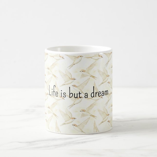 Caneca De Café A vida é um sonho aves (Centro)