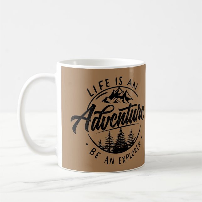 Caneca De Café A vida é uma aventura, seja um explorador (Esquerda)