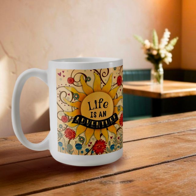 Caneca De Café A vida é uma inspiração de cotação que inspira ave (Criador carregado)