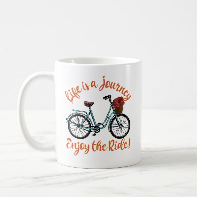 Caneca De Café A Vida É Uma Viagem Que Aproveita A Bicicleta De C (Esquerda)
