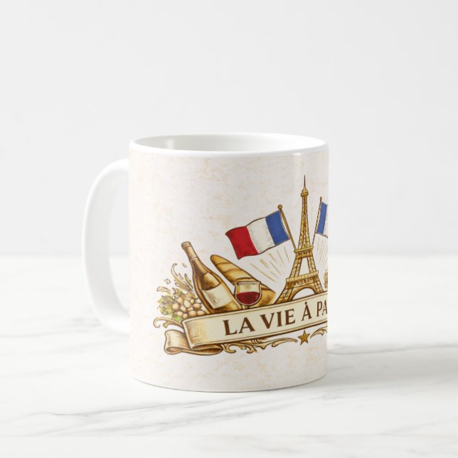 Caneca De Café A vida em Paris (Frente Esquerda)