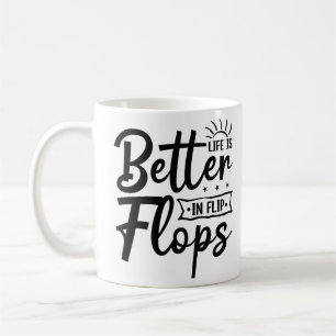 Caneca De Café A vida no verão é melhor nos Chinelos