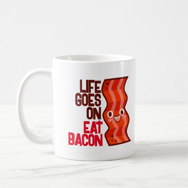 Caneca De Café A vida personalizável continua a comer camiseta de (Esquerda)