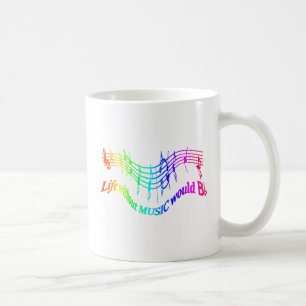 Caneca De Café A vida sem música seria uma citação humana plana