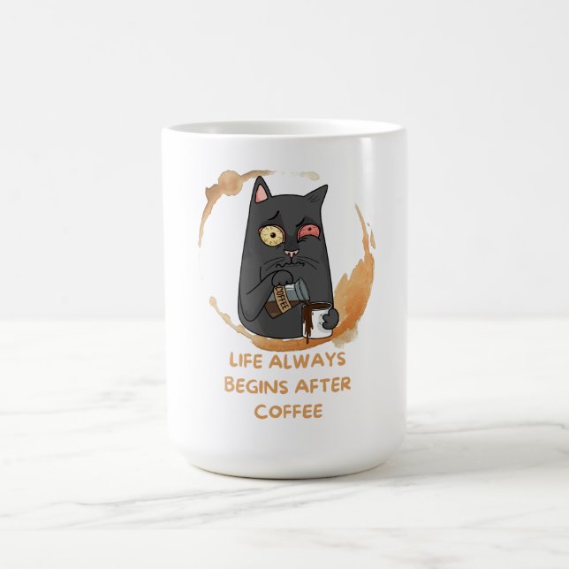 Caneca De Café a vida sempre começa depois do café (Centro)