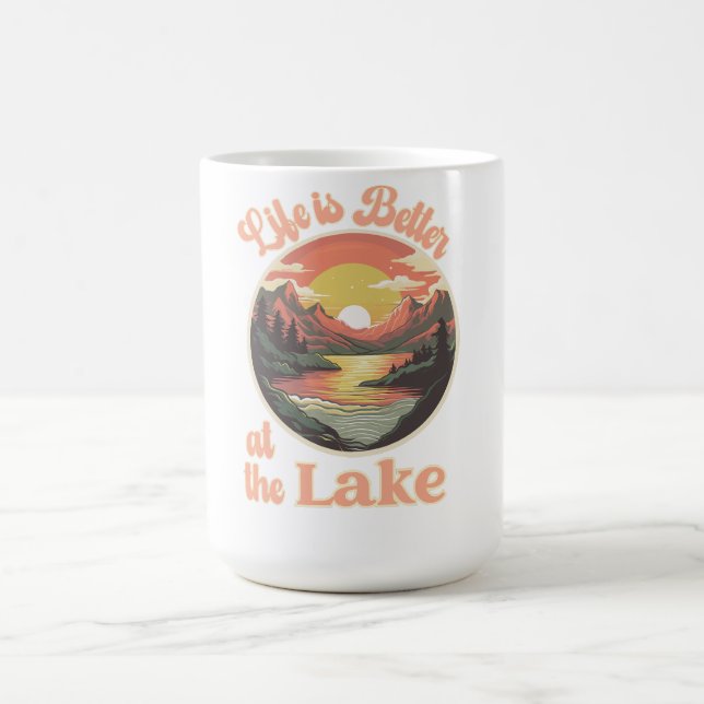 Caneca De Café A Vida Sunset é melhor no lago (Centro)
