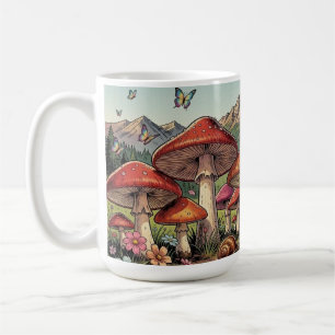 Caneca De Café A Vila dos Cogumelos Venenosos Sob as Montanhas