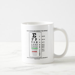 Caneca De Café A Visão Envolve Ver O Visível (Gráfico Snellen)